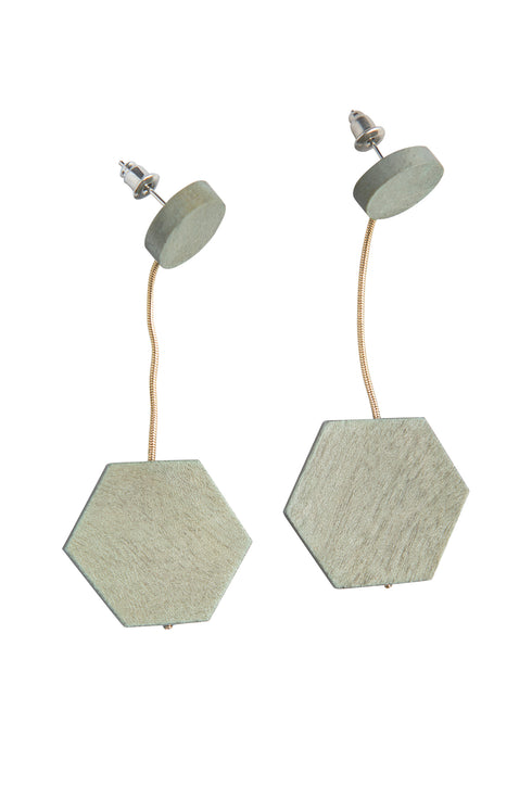 Orecchini geometrici in legno Lidia